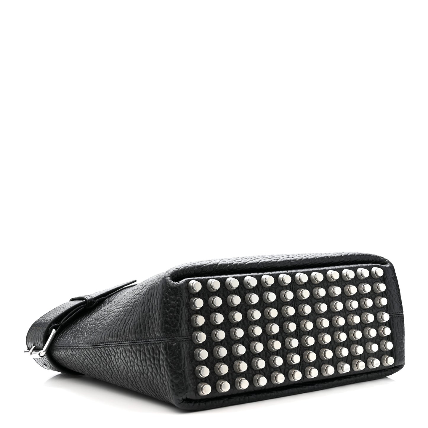 Pebbled Calfskin Rhett Large Tote Black Silver Hardware