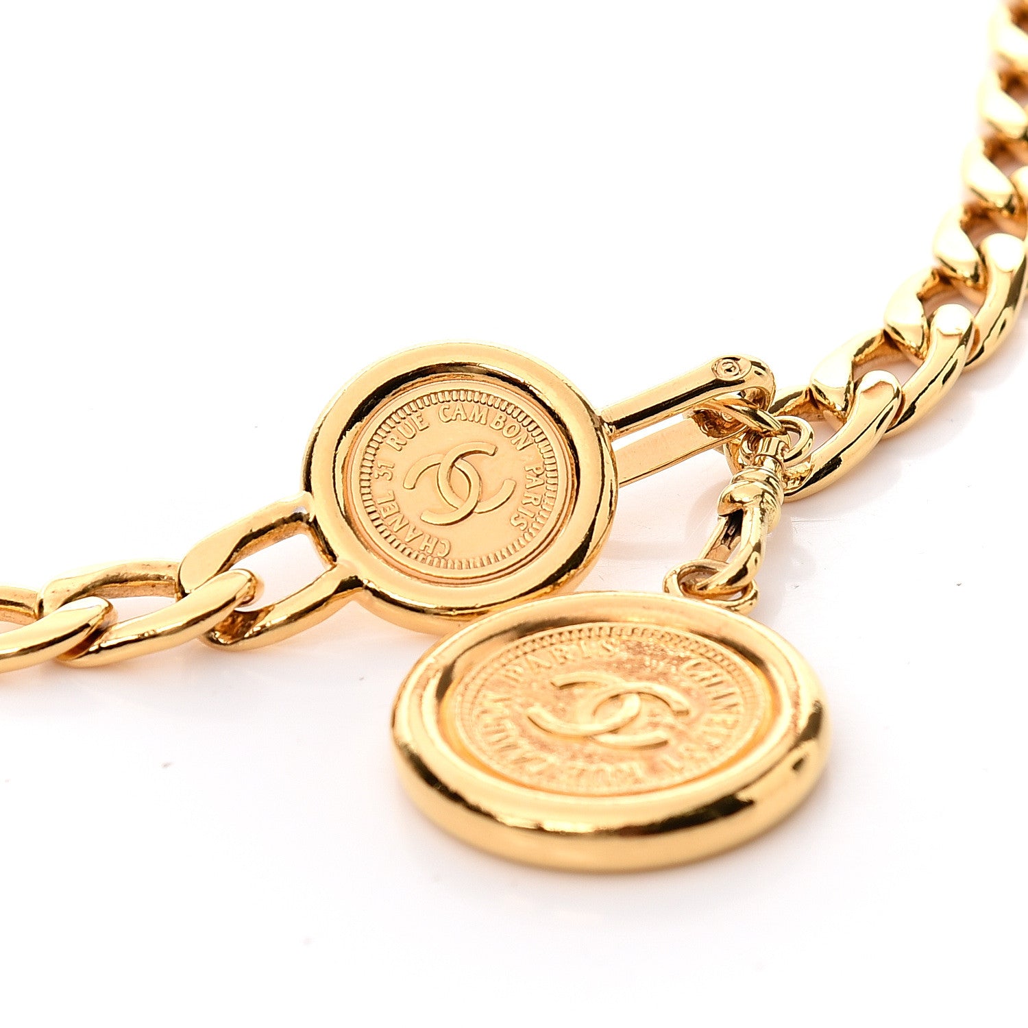 Chanel Metal Chain CC Medallion Belt Gold 2 of 3