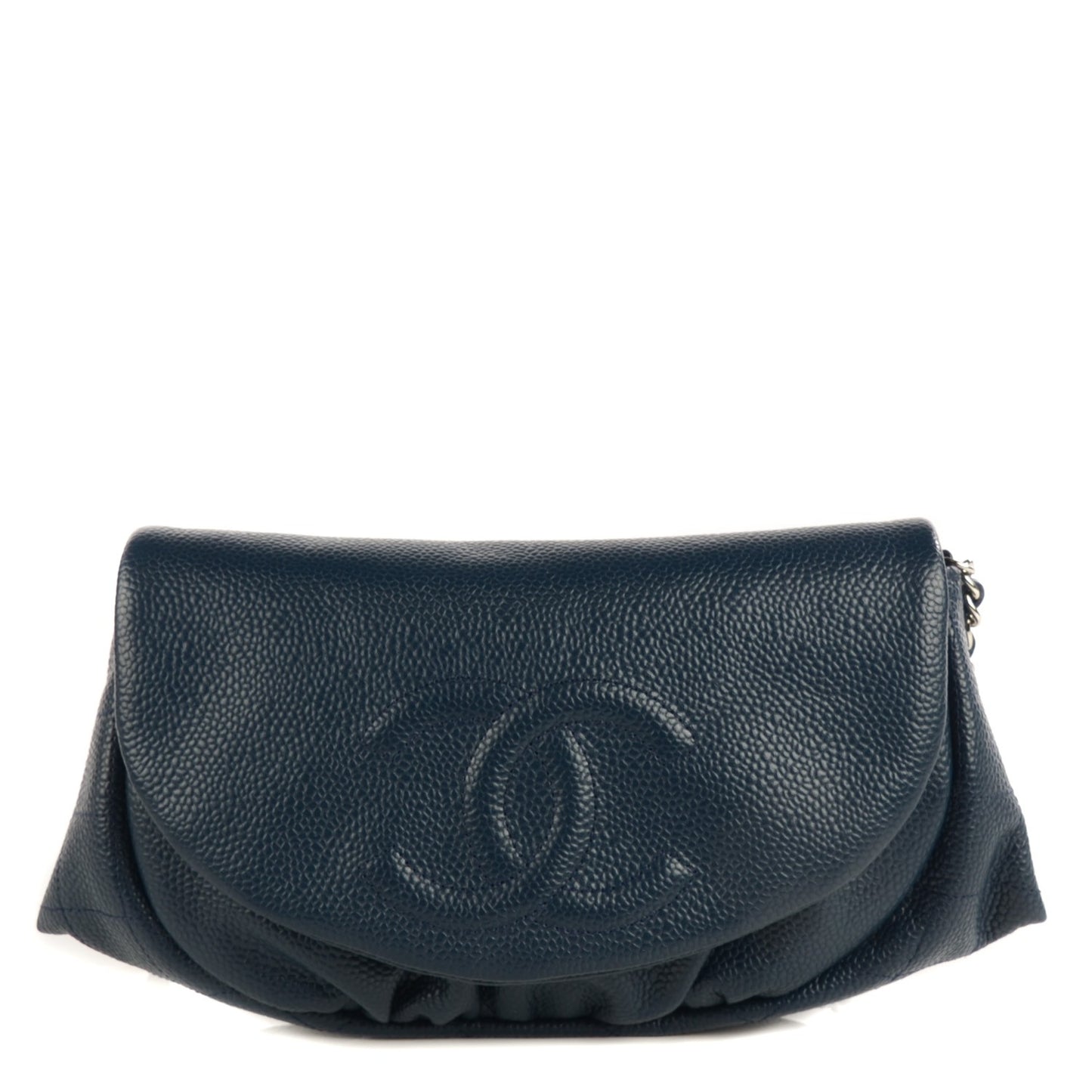 Caviar Half Moon Wallet On Chain WOC Navy Blue