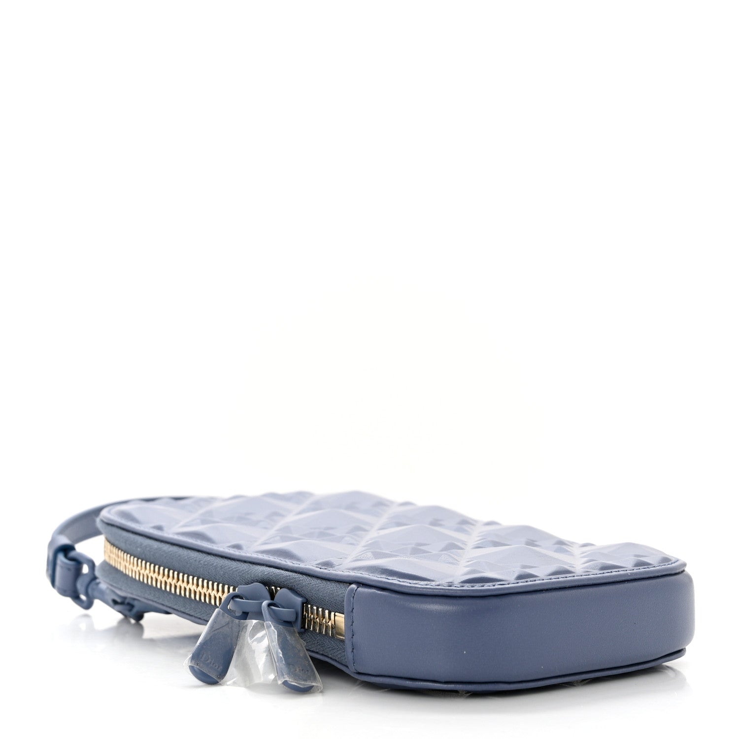 Christian Dior Calfskin Cannage Diamond Cannage Phone Holder Blue 4 of 7