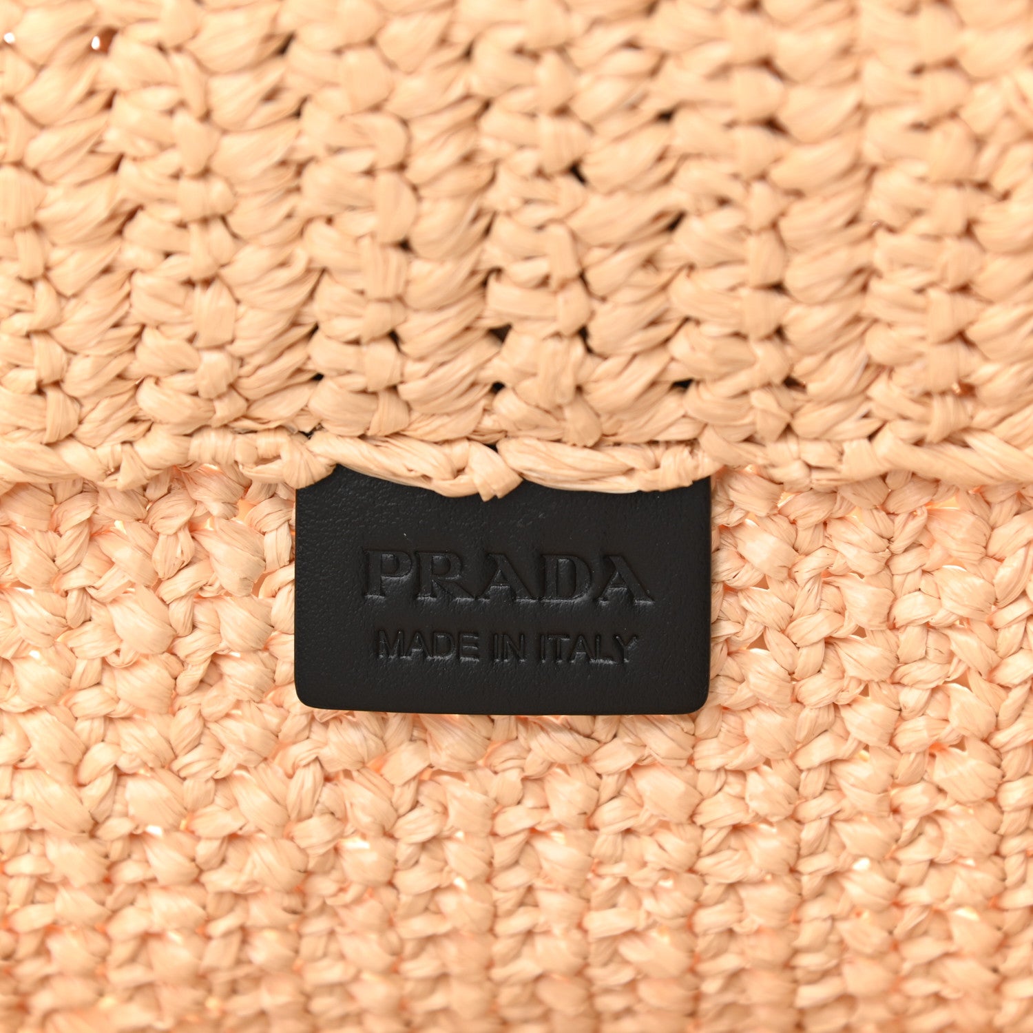 Prada Yarn Raffia Effect Crochet Embroidered Logo Tote Naturale 6 of 9