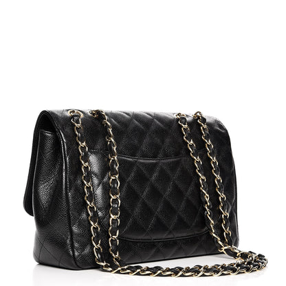 Chanel Caviar Quilted Jumbo Single Flap Black 3 of 13