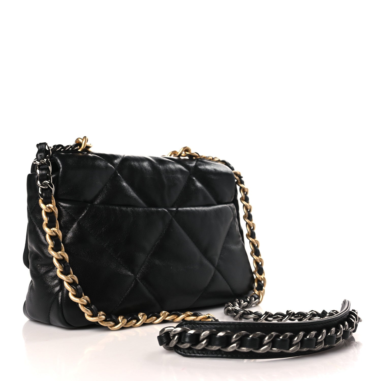 Chanel Goatskin Quilted Medium Chanel 19 Flap Black 3 of 9