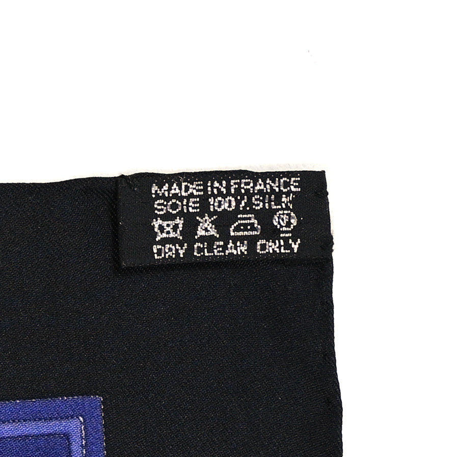 Silk Early America Scarf 90 Noir Bleu Nuit Rouge