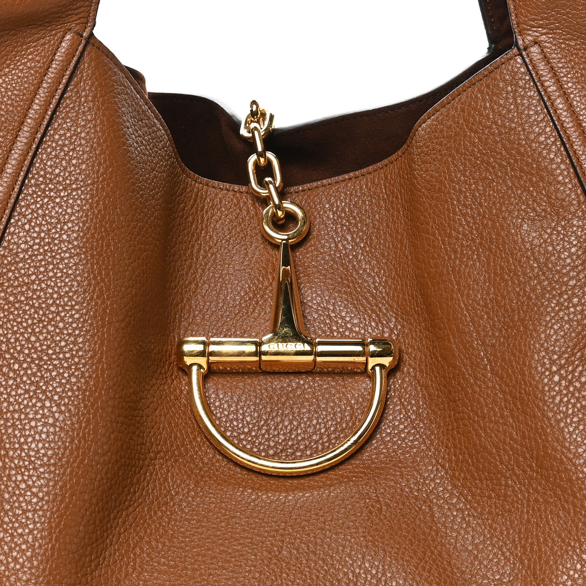 Grained Calfskin Softbit Maxi Shoulder Bag Brown