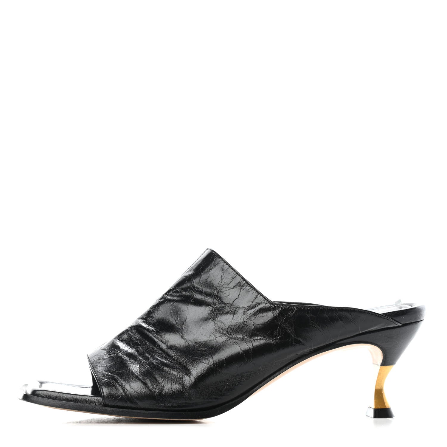 Bottega Veneta Nappa Square Toe 55 Mule Sandals 36.5 Black 1 of 6