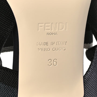 Fendi Technical Mesh Colibri 55mm Slingback Pumps 36 Black Asfalto 7 of 7