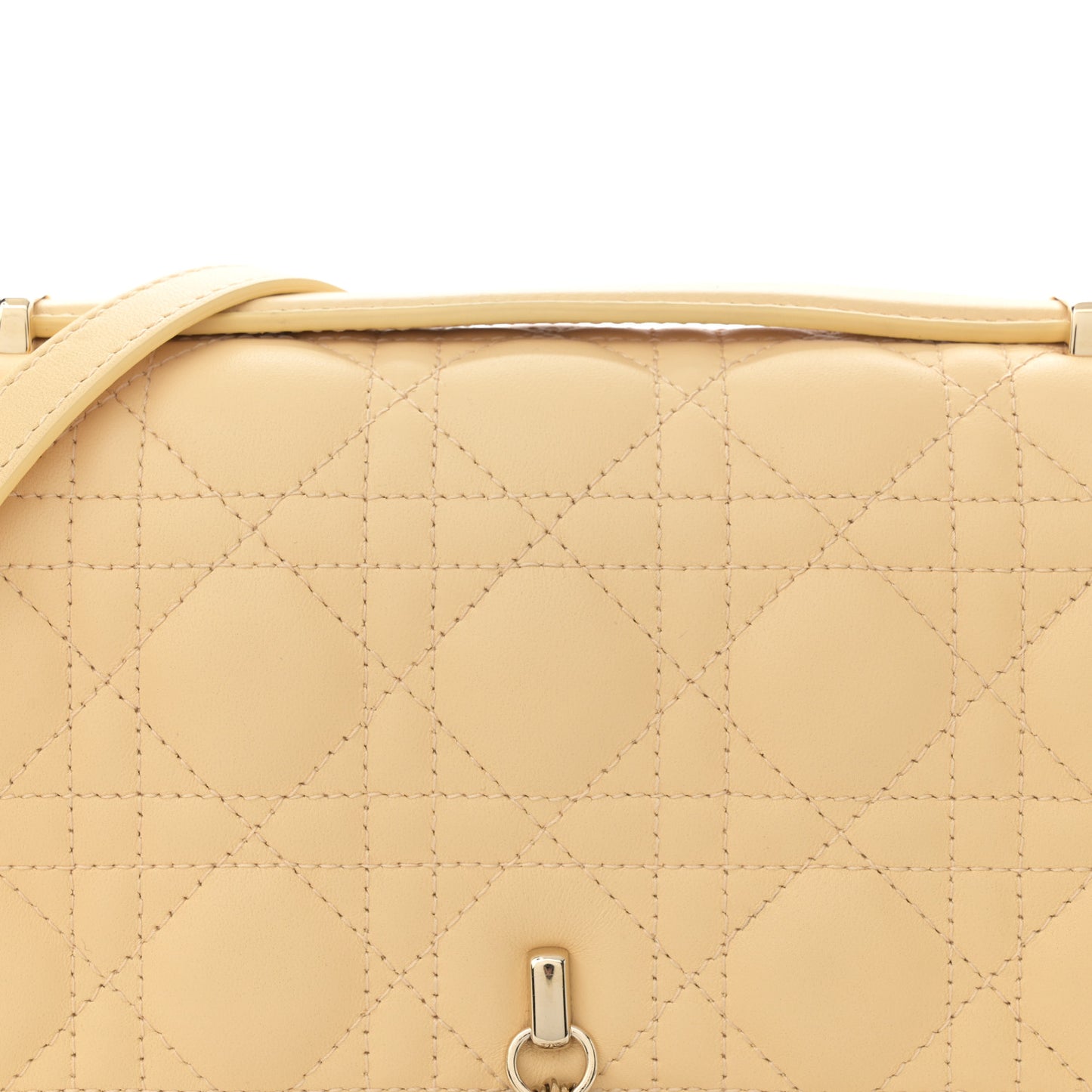 Lambskin Cannage My Dior Top Handle Bag Yellow
