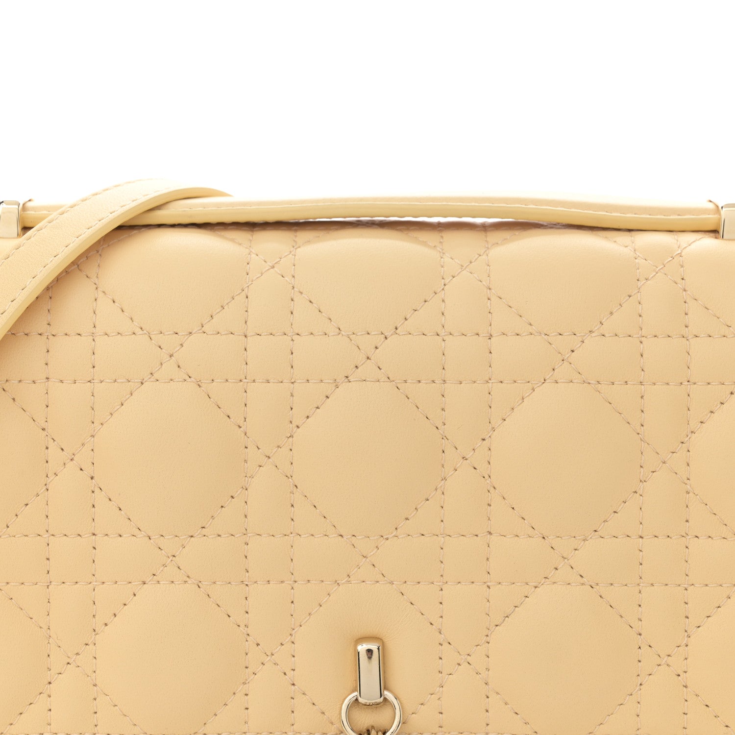 Christian Dior Lambskin Cannage My Dior Top Handle Bag Yellow 8 of 11