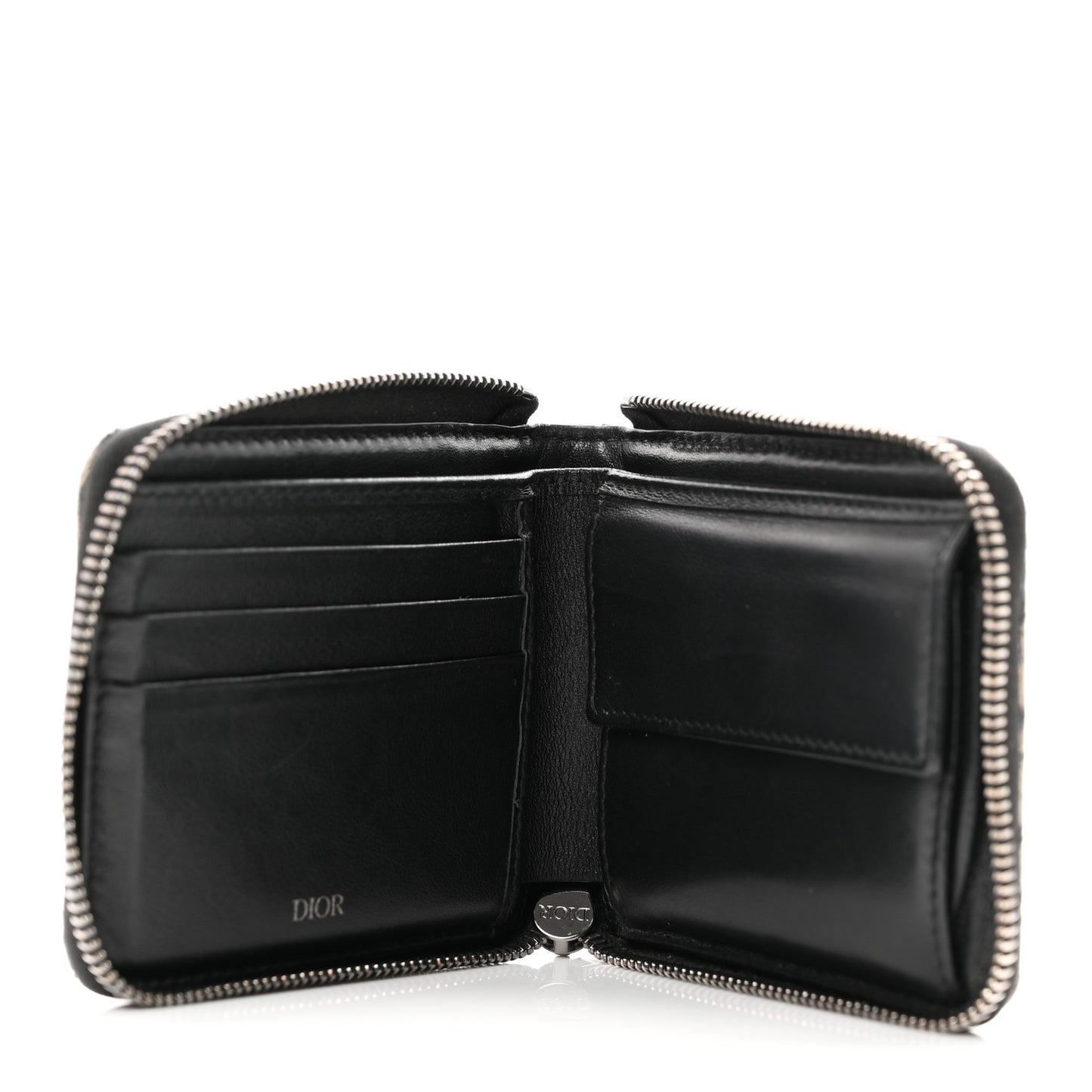 Oblique Compact Zipped Wallet Blue Multicolor