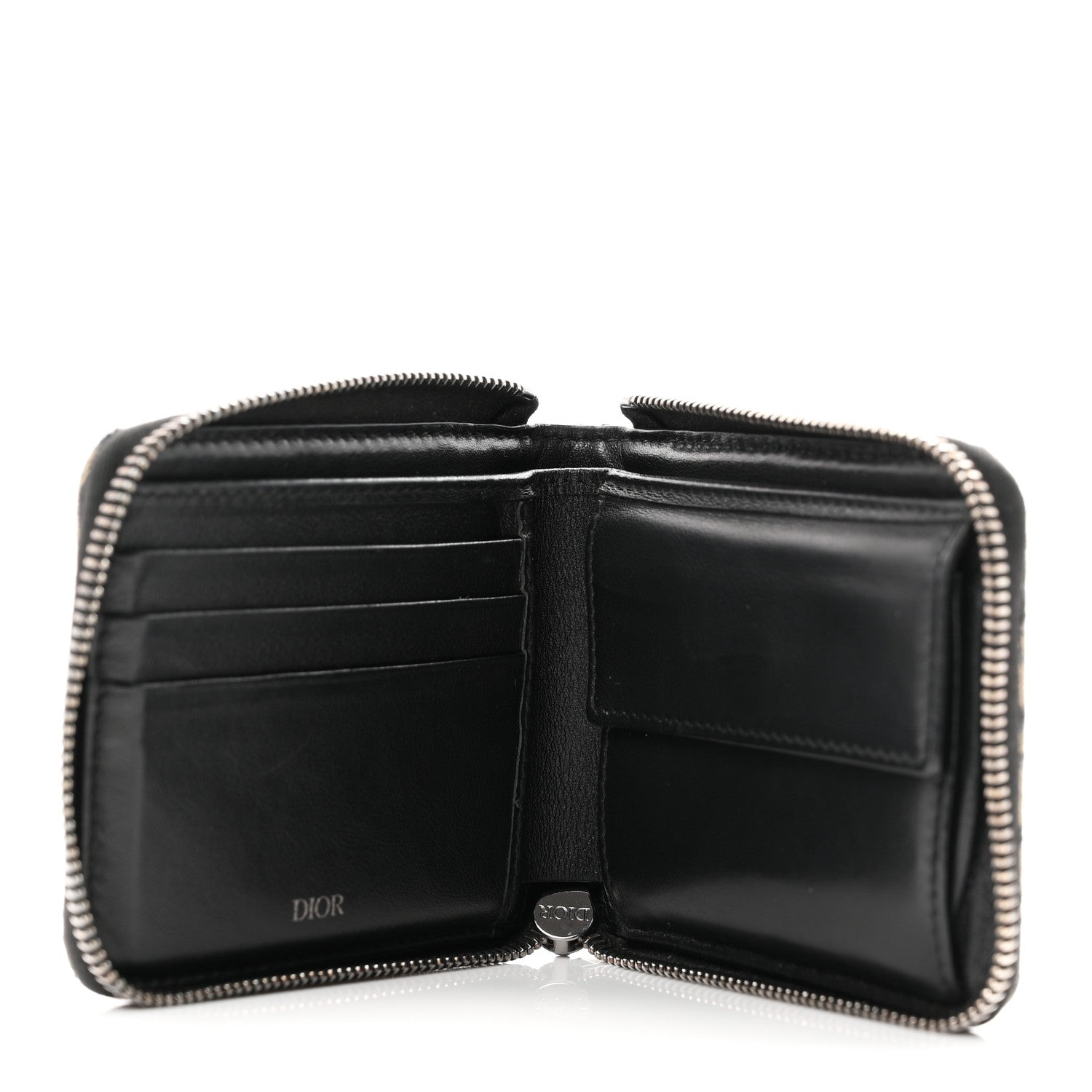 Christian Dior Oblique Compact Zipped Wallet Blue Multicolor 6 of 9