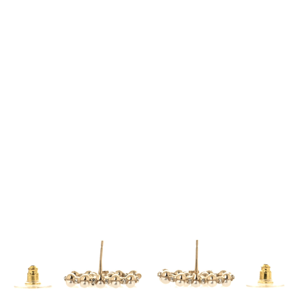Pearl Crystal Nefertiti CC Earrings Gold