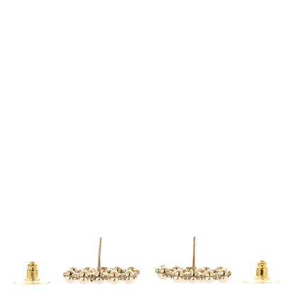 Chanel Pearl Crystal Nefertiti CC Earrings Gold 3 of 4