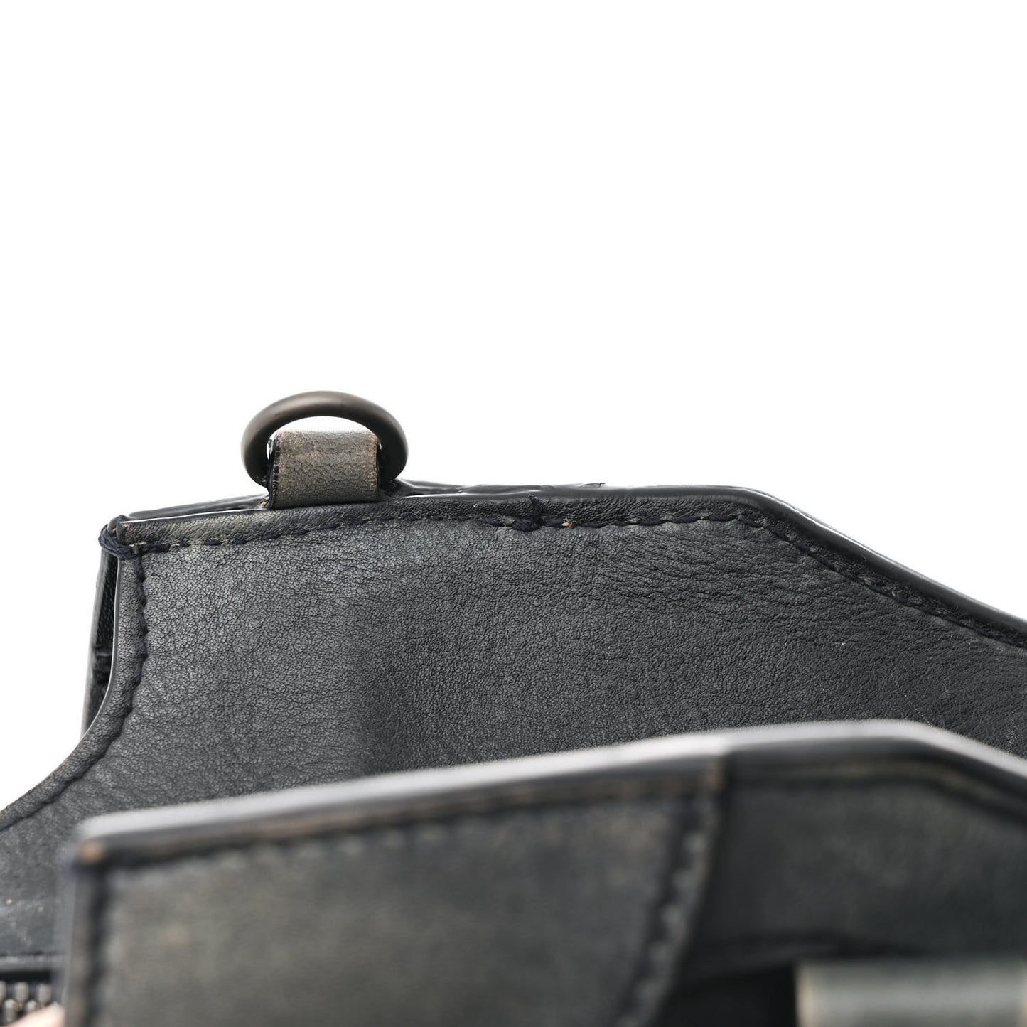 Used Calfskin Silver Hardware Neo Classic City Navy