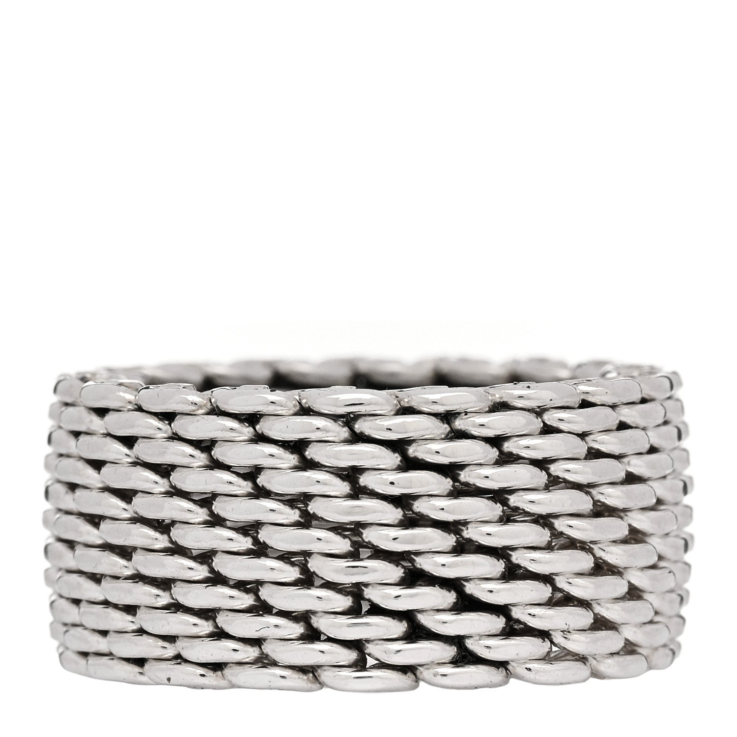 Tiffany Sterling Silver Somerset Mesh Ring 51 5.75 3 of 4