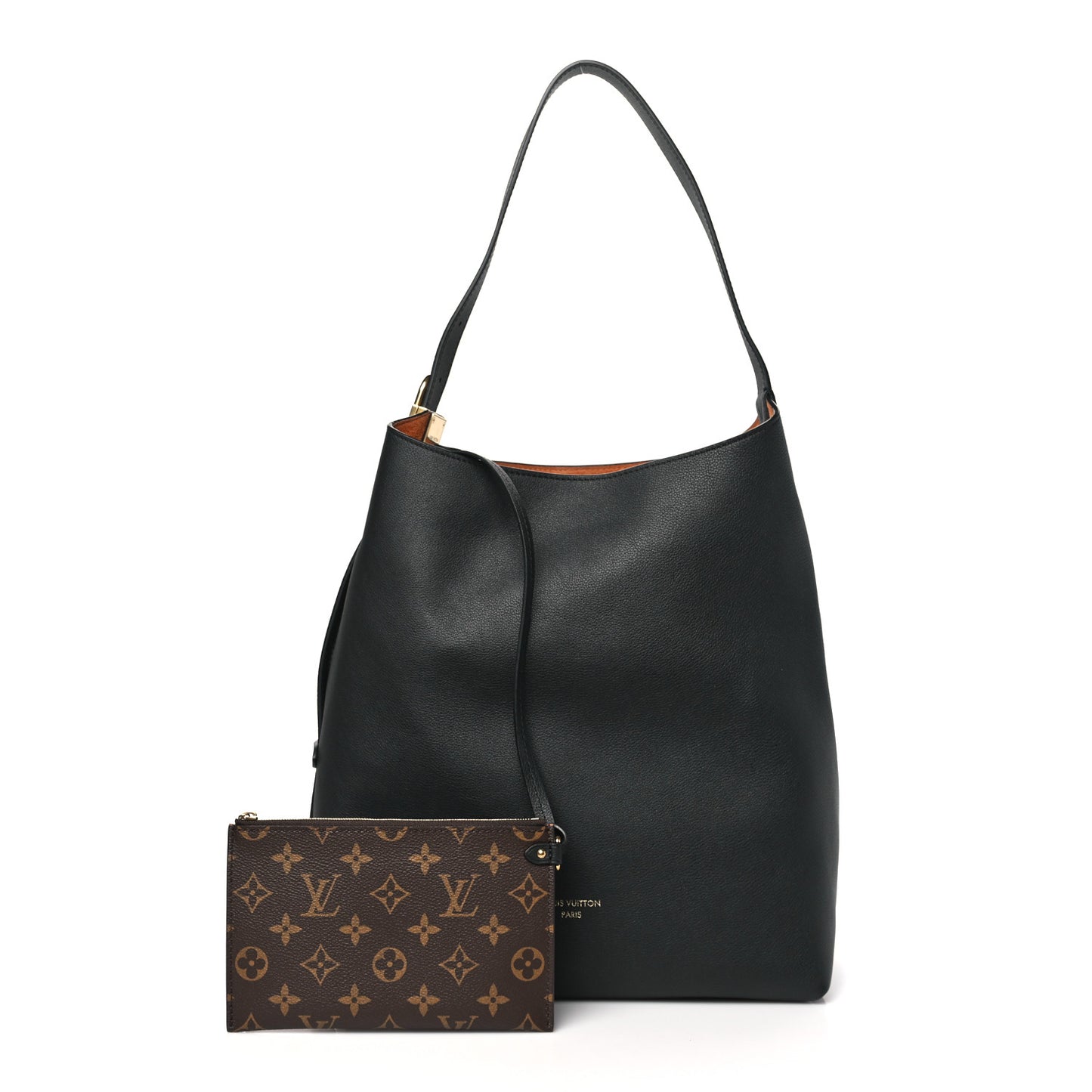 Grained Calfskin Low Key Hobo MM Black