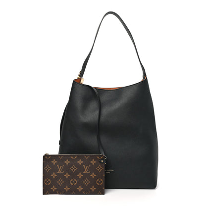 Louis Vuitton Grained Calfskin Low Key Hobo MM Black 3 of 10