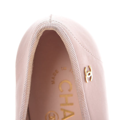 Chanel Lambskin Patent Cap Toe CC Ballerina Flats 37 Rose Clair 12 of 30