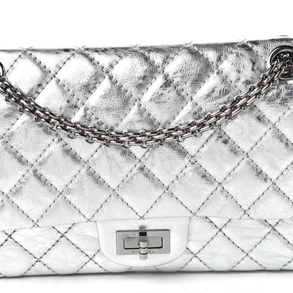 Chanel Metallic Aged Calfskin Quilted 2.55 Reissue 225 Flap Silver 12 of 16