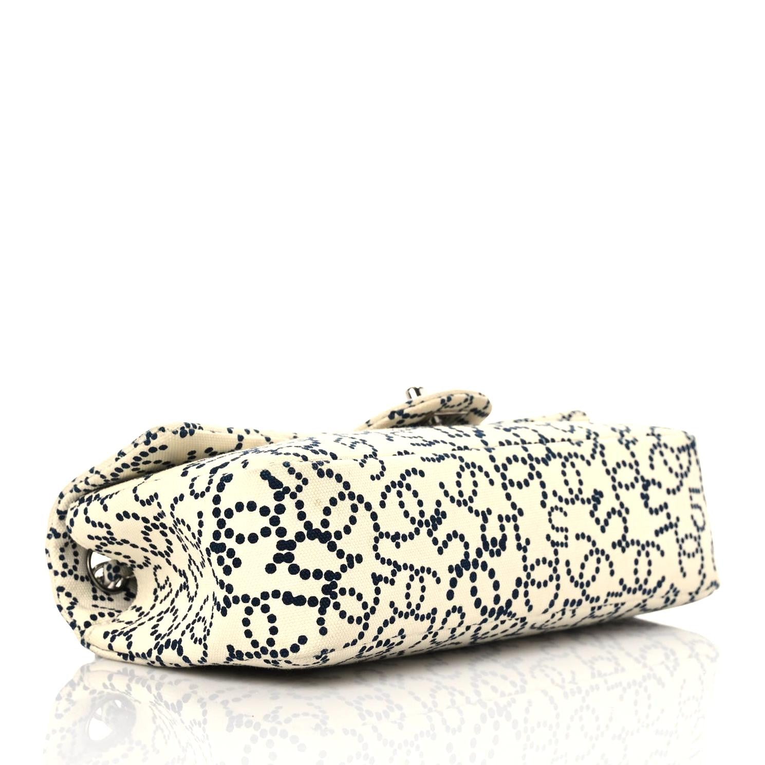 Chanel Canvas Medium Logo CC Flap Beige Black 4 of 11