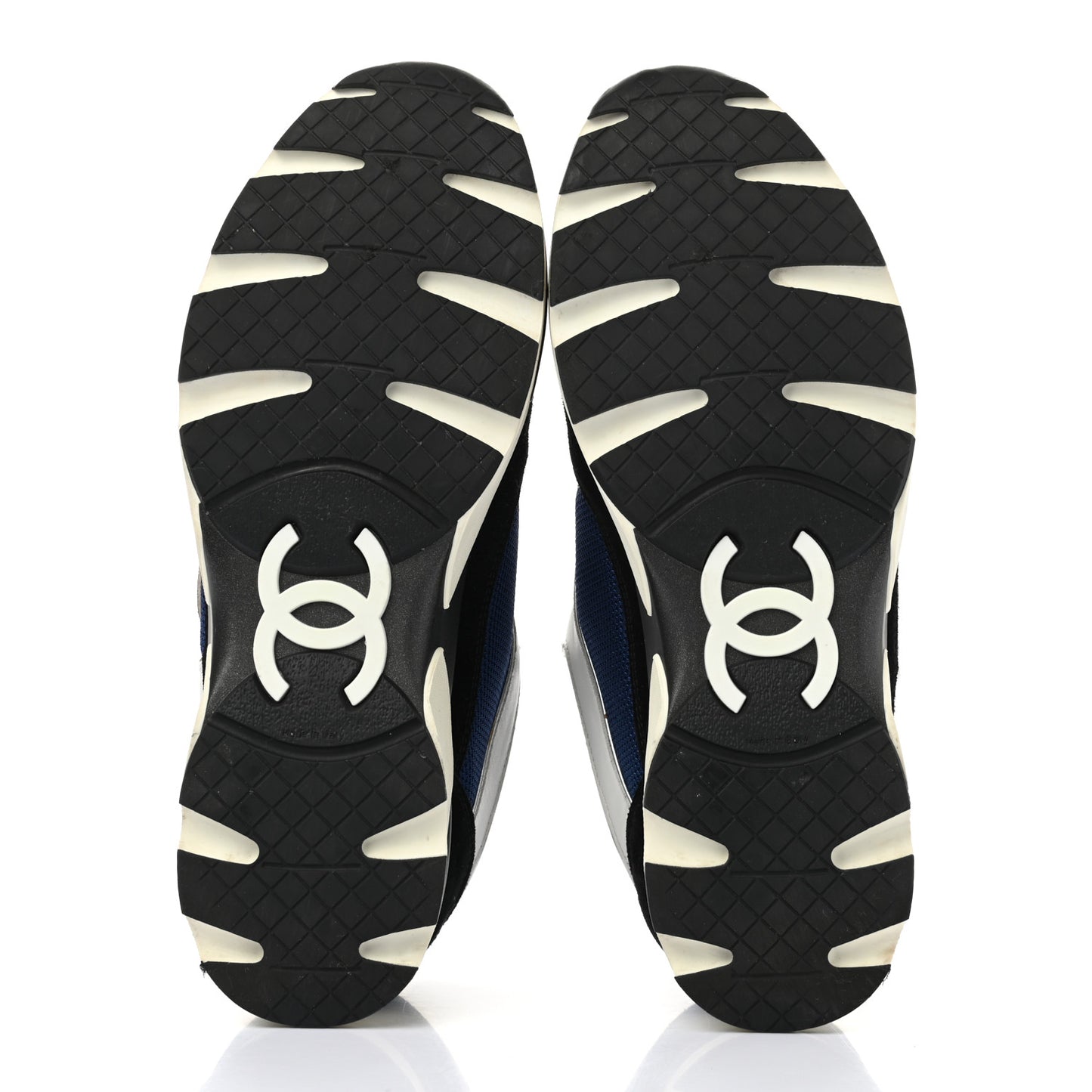 Suede Calfskin CC Sneakers 40 Blue Black