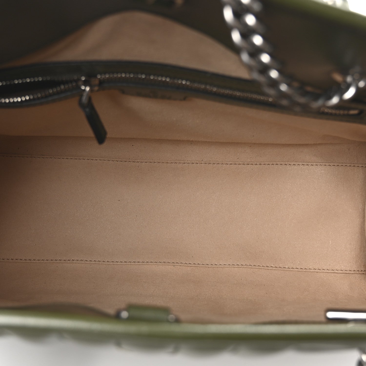 Gucci Calfskin Matelasse Aria Medium GG Marmont Shoulder Tote Military Wood 5 of 10