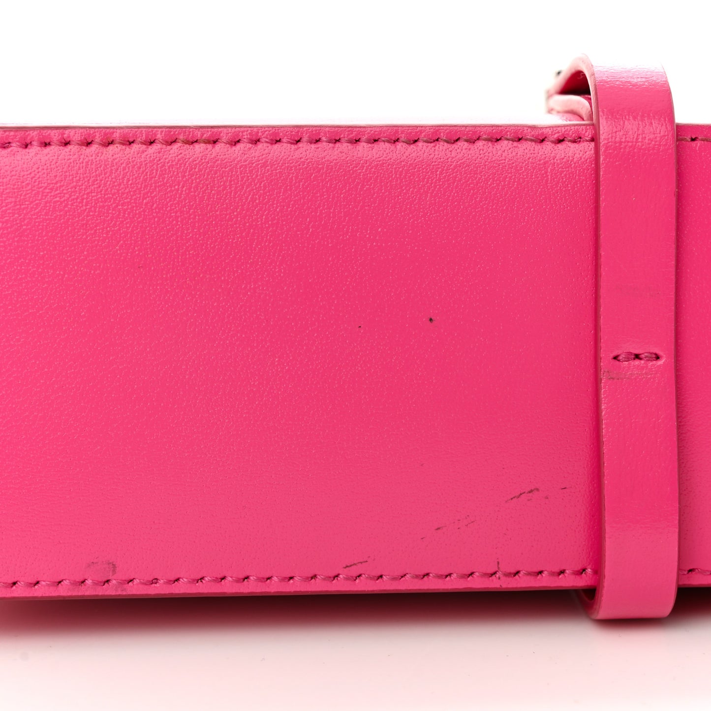 Box Calfskin Mini Cut Out Shoulder Bag Neon Pink