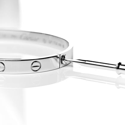 Cartier 18K White Gold LOVE Bracelet 17 7 of 8