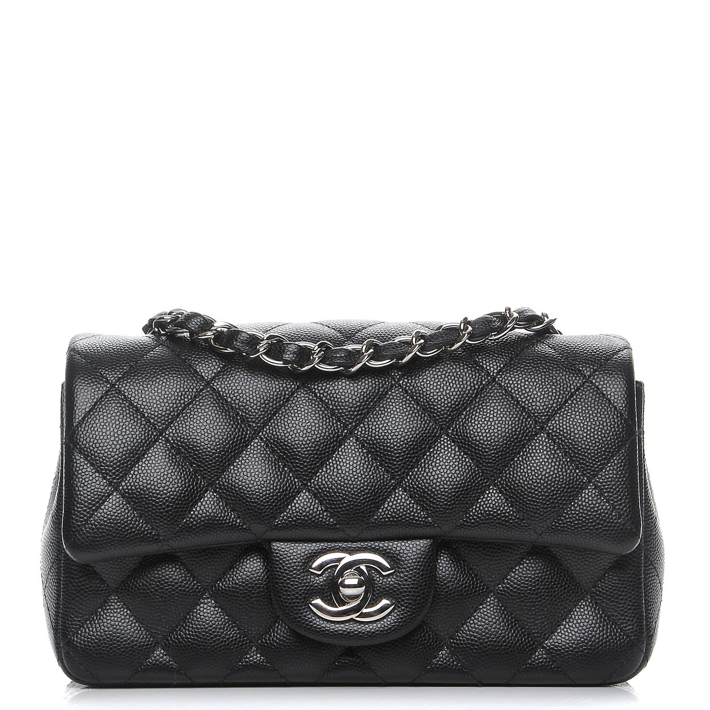 Caviar Quilted Mini Rectangular Flap Black