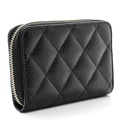 Chanel Caviar Quilted Zip Coin Purse Black 3 of 8