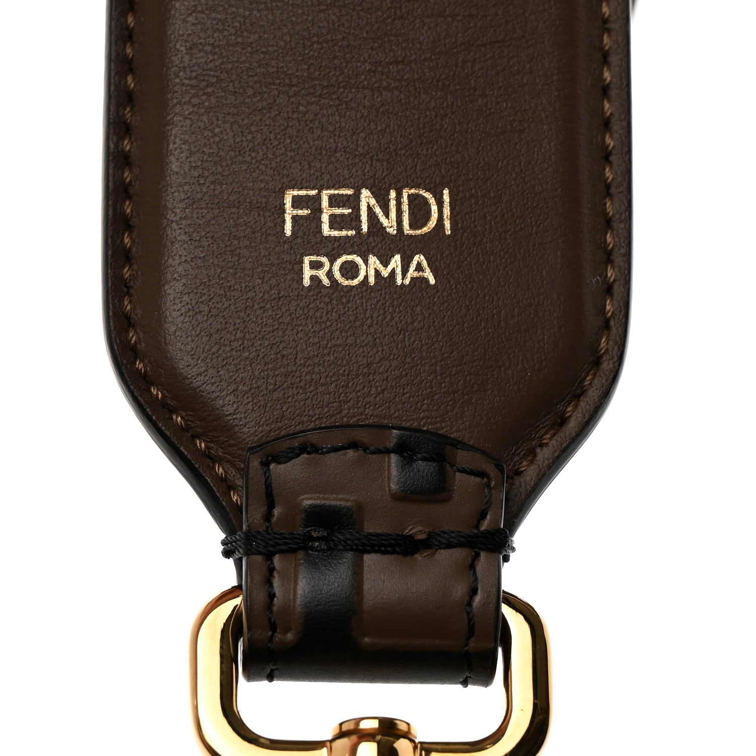 Fendi Vitello Century Bi-Color FF 1974 Embossed Strap You Maya Black 4 of 5