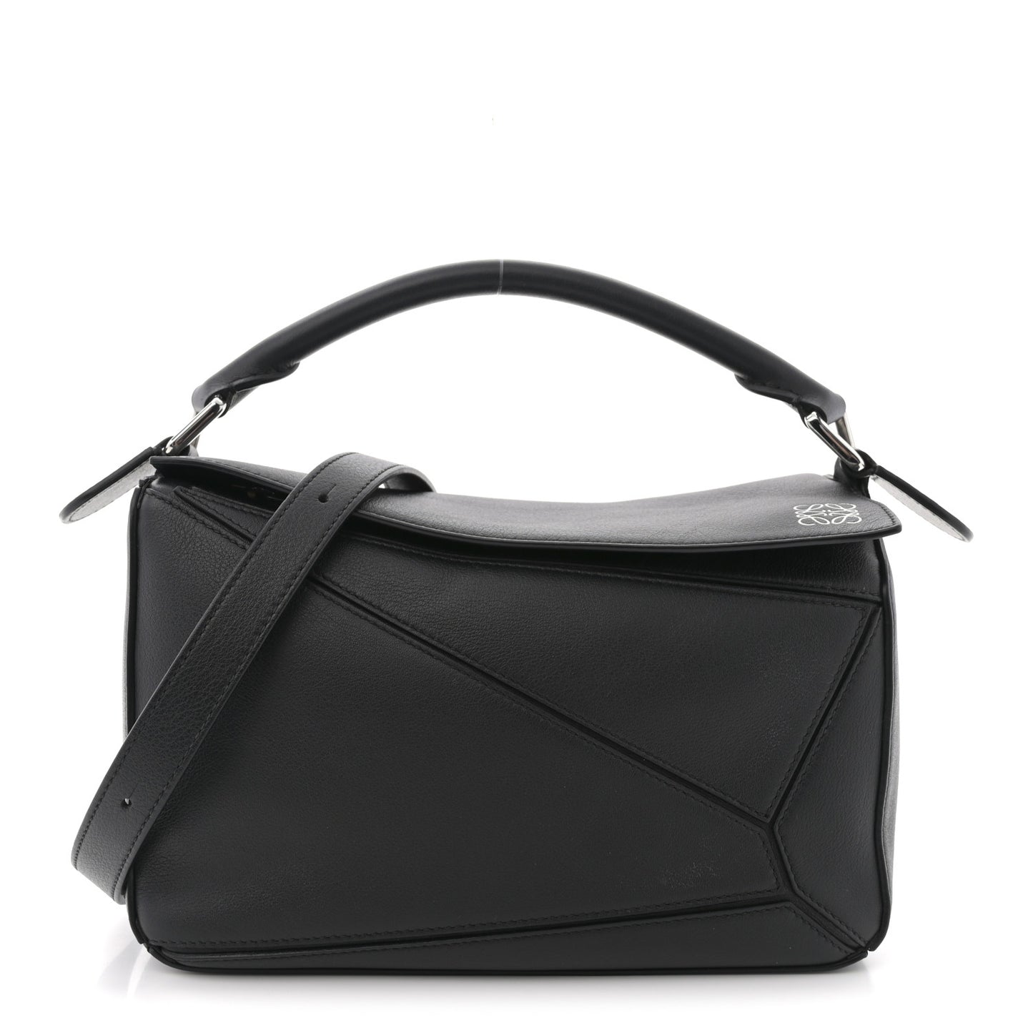 Calfskin Small Puzzle Bag Black