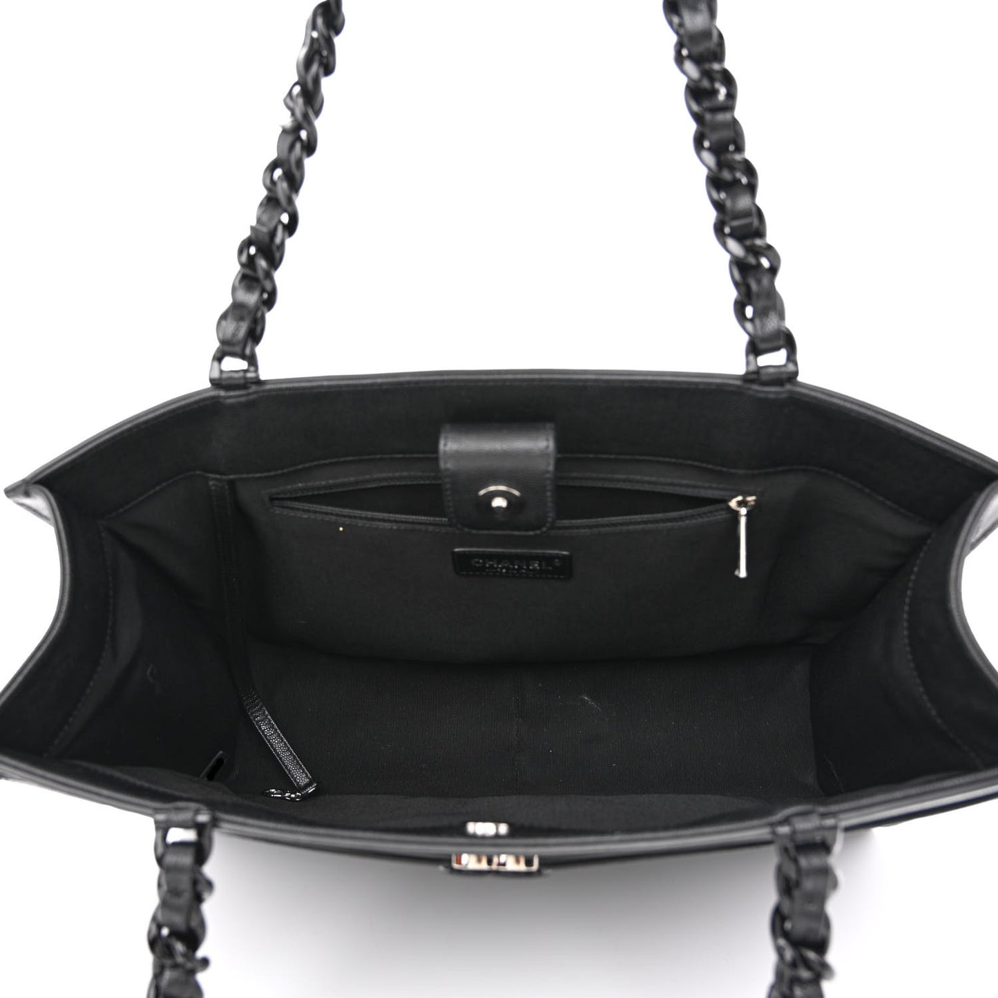 Caviar Quilted My Everything Large Shopping Tote Black