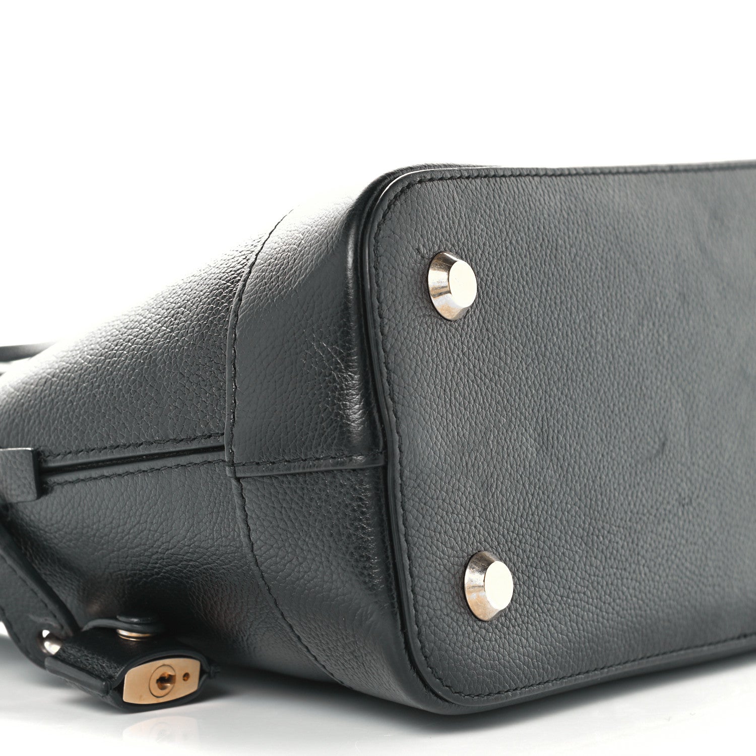 Balenciaga Grained Calfskin Logo S Ville Top Handle Bag Black White 9 of 10