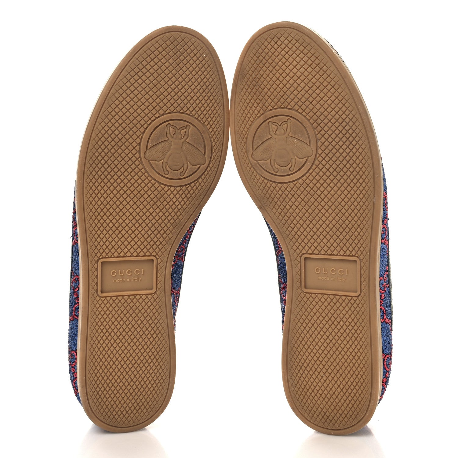 Gucci Lurex Calfskin Web GG Monogram Womens Falacer Sneakers 37 Iridescent Blue Iridescent Red Silver 6 of 9