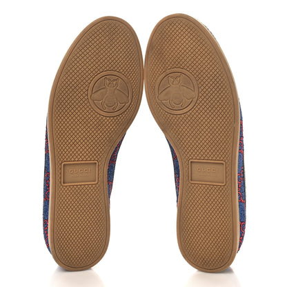 Gucci Lurex Calfskin Web GG Monogram Womens Falacer Sneakers 37 Iridescent Blue Iridescent Red Silver 6 of 9