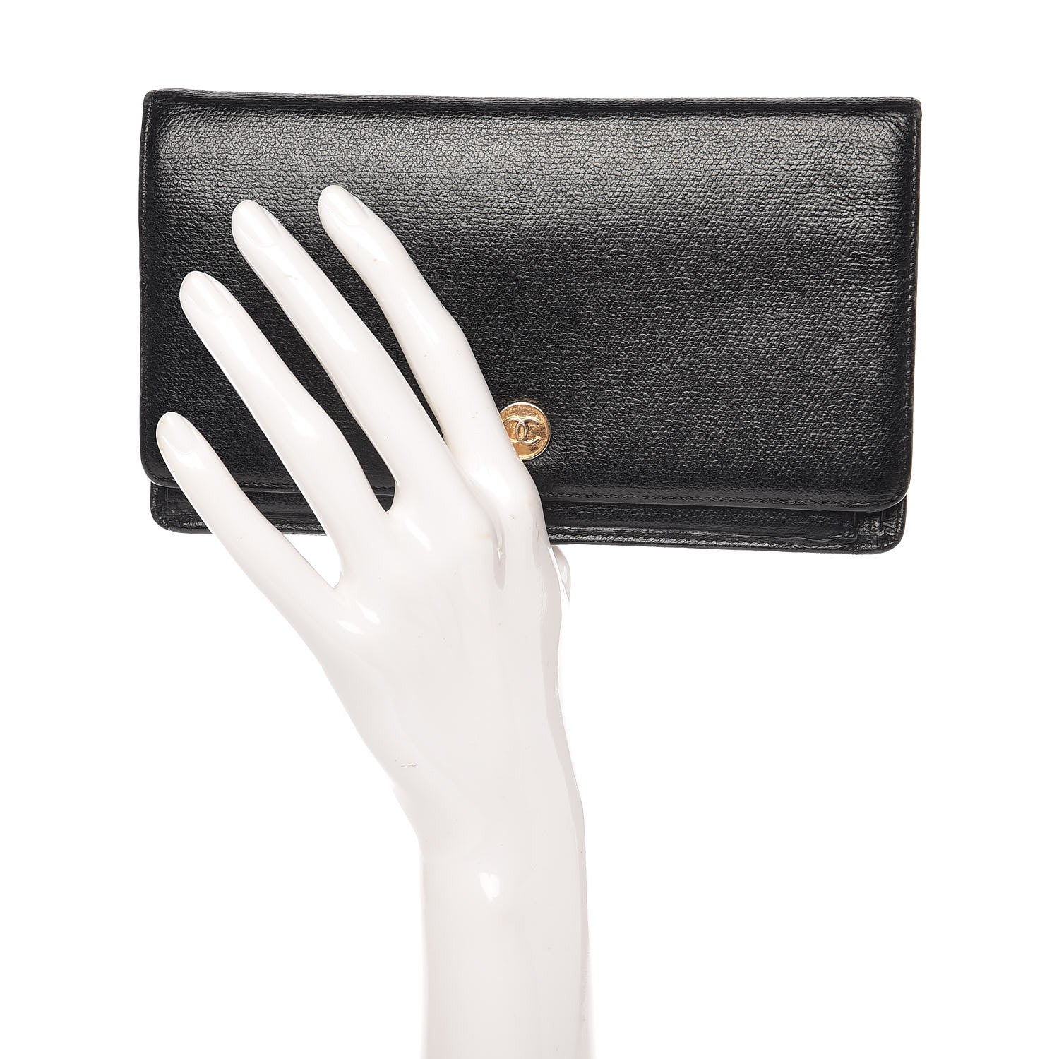 Chanel Caviar CC Yen Wallet Black 2 of 13