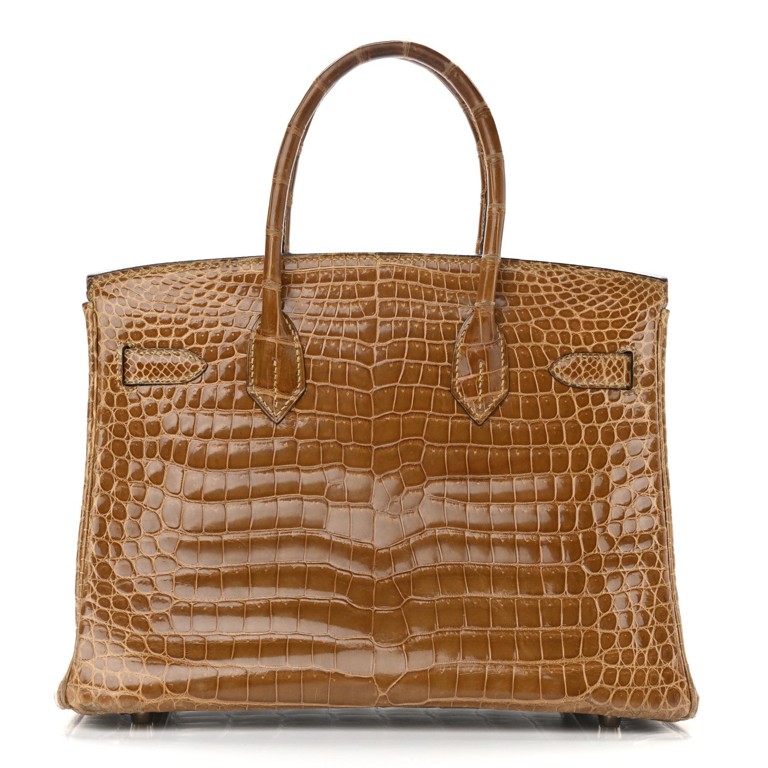 Hermes Shiny Porosus Crocodile Birkin 30 Ficelle Chartreuse 4 of 42