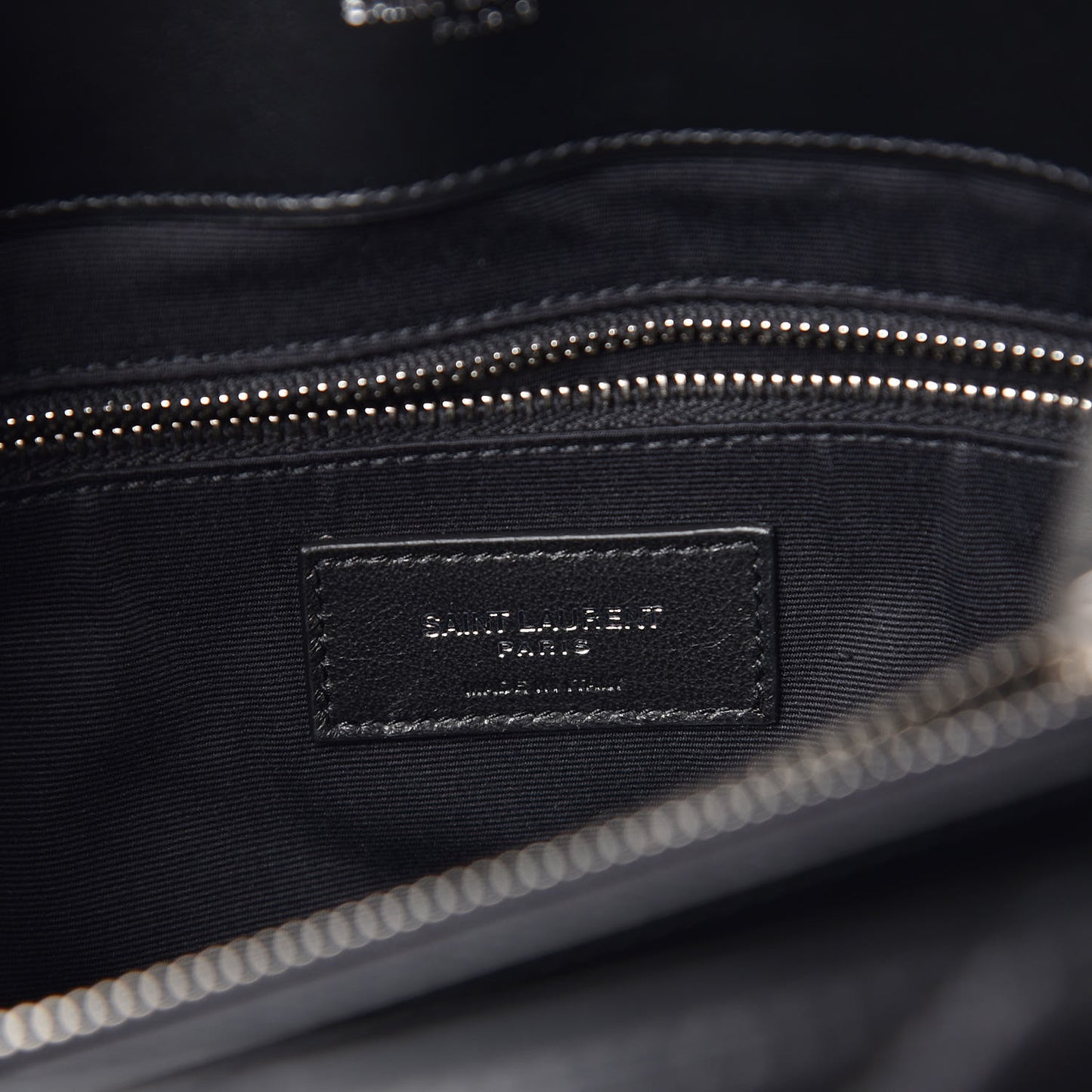 Calfskin Y Quilted Monogram Medium Loulou Chain Satchel Black