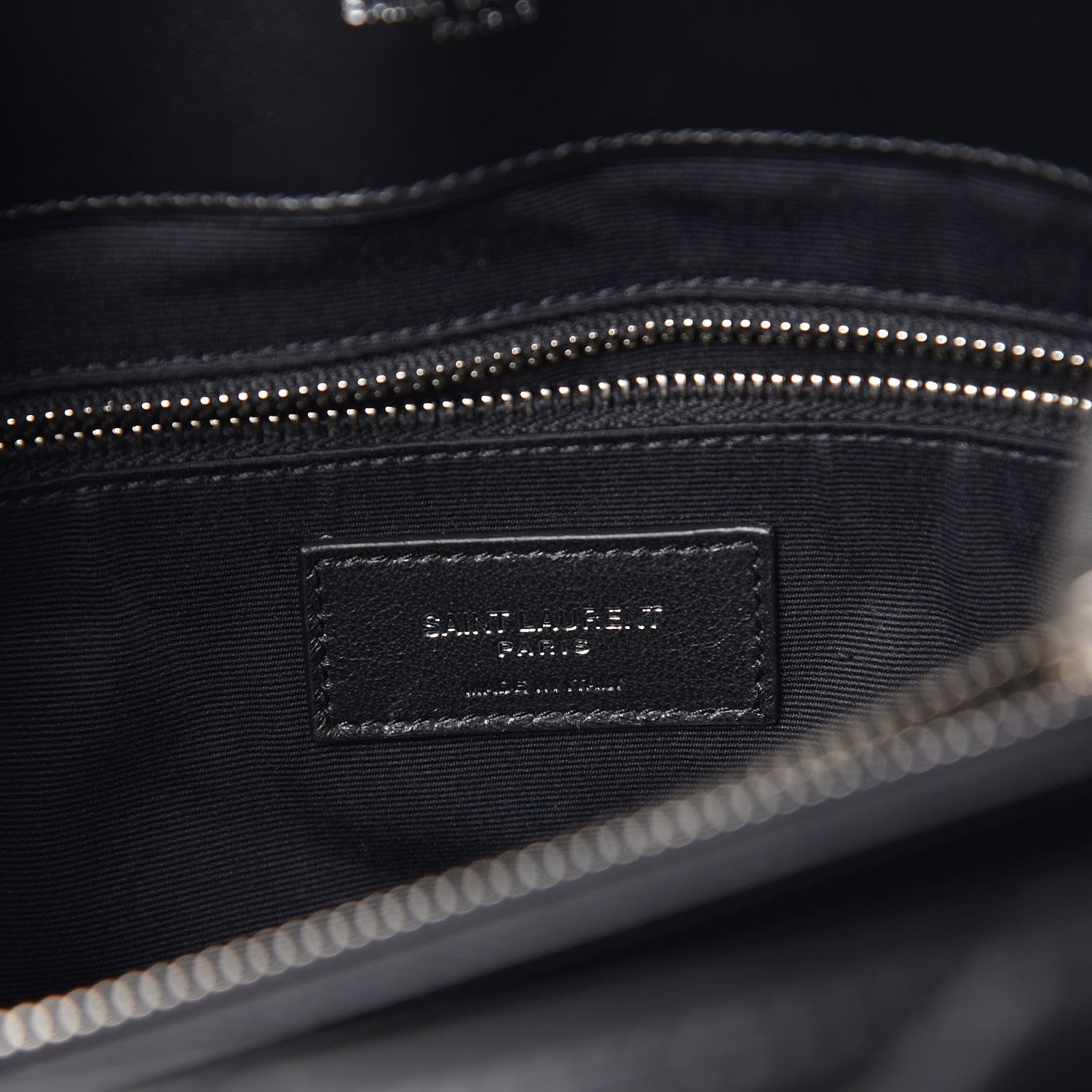 Saint Laurent Calfskin Y Quilted Monogram Medium Loulou Chain Satchel Black 6 of 7