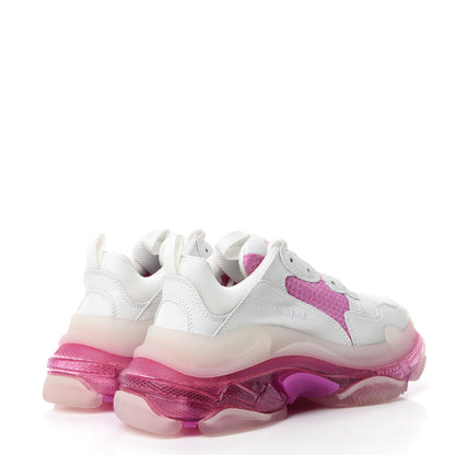 Balenciaga Fabric Mesh Clear Sole Womens Triple S Sneakers 39 White Pink 4 of 8