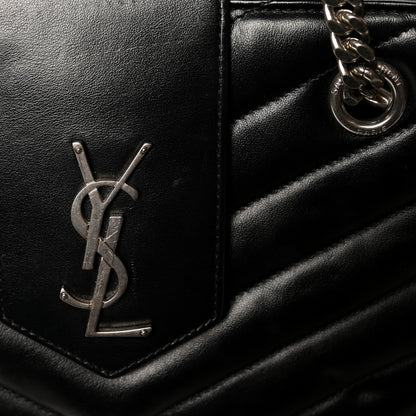 Saint Laurent Calfskin Y Quilted Monogram Large Loulou Shopper Black 14 of 16