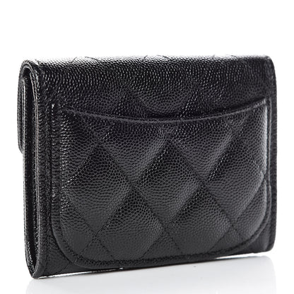 Chanel Caviar Quilted Flap Card Holder Wallet Black 3 of 9