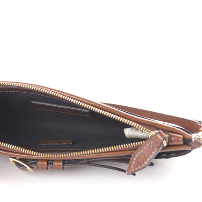 Burberry House Check Bridle Calfskin Mini Parmoor Clutch Bag Dark Tan 5 of 11