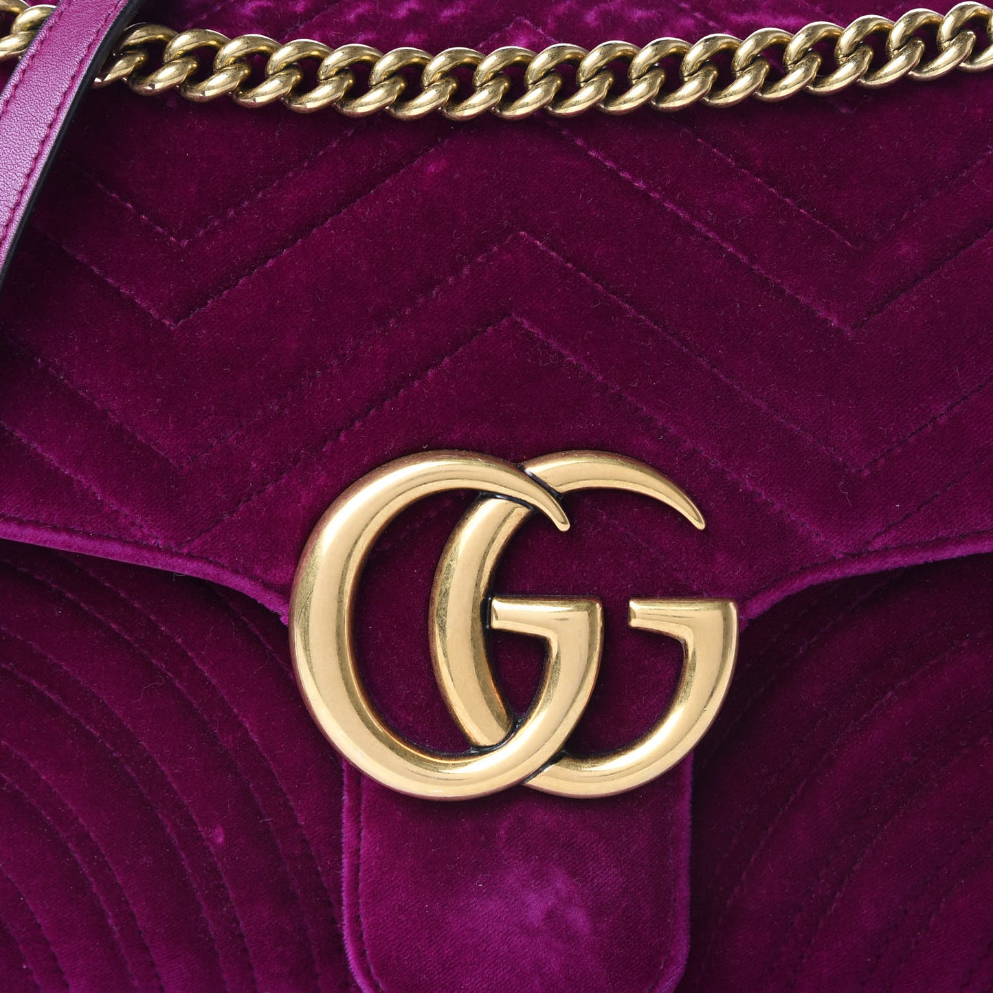 Velvet Matelasse Medium GG Marmont Shoulder Bag Rubin