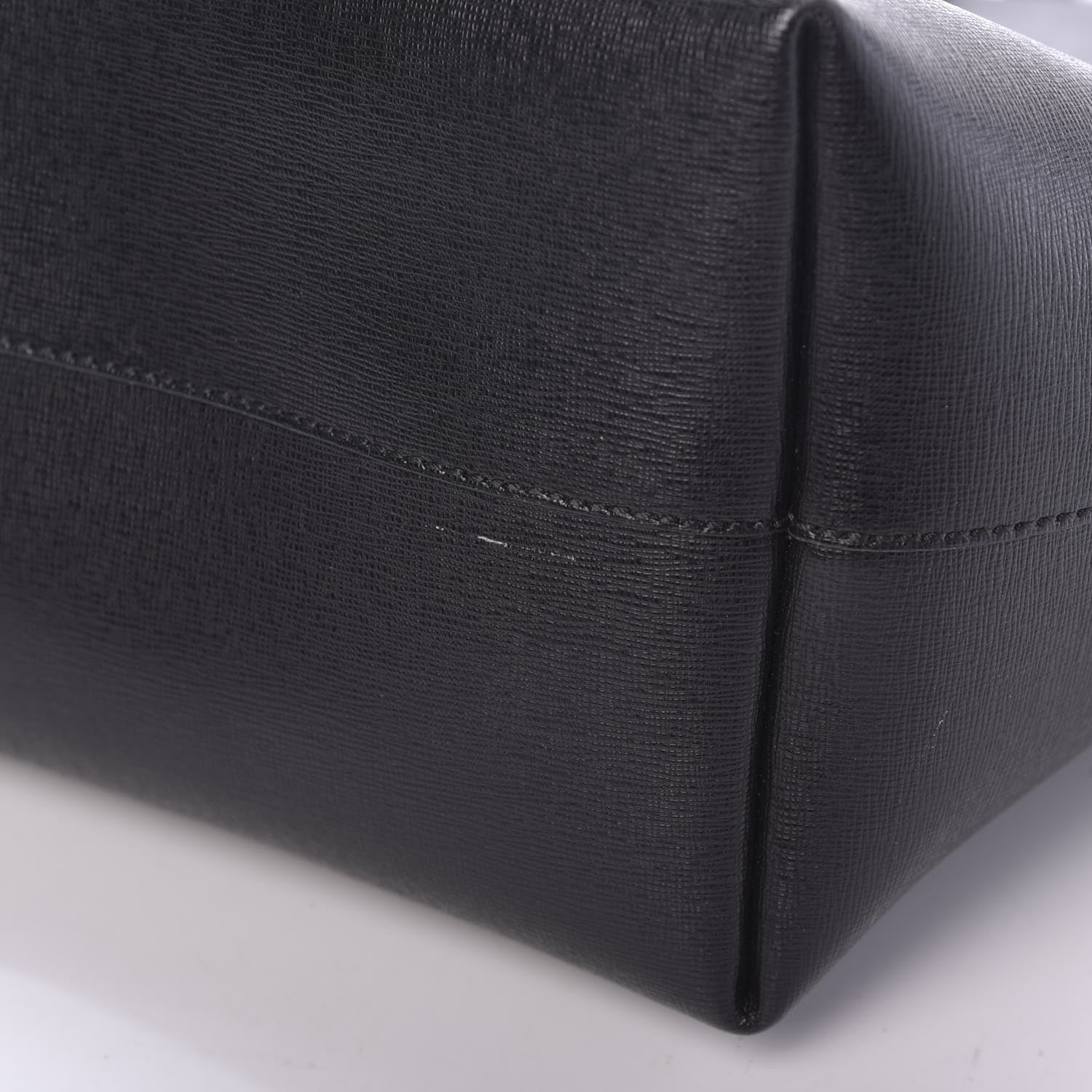 Fendi Vitello Elite Cuoio Monster Buggies Medium Roll Tote Black Multicolor Blue Cobalto 6 of 11