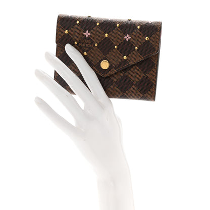 Louis Vuitton Damier Ebene Studded Victorine Wallet 2 of 7