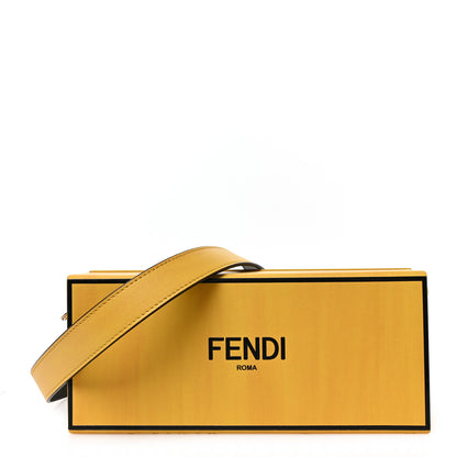 Fendi Vitello Fluffy Logo Horizontal Box Crossbody Bag Yellow Box Black 1 of 8