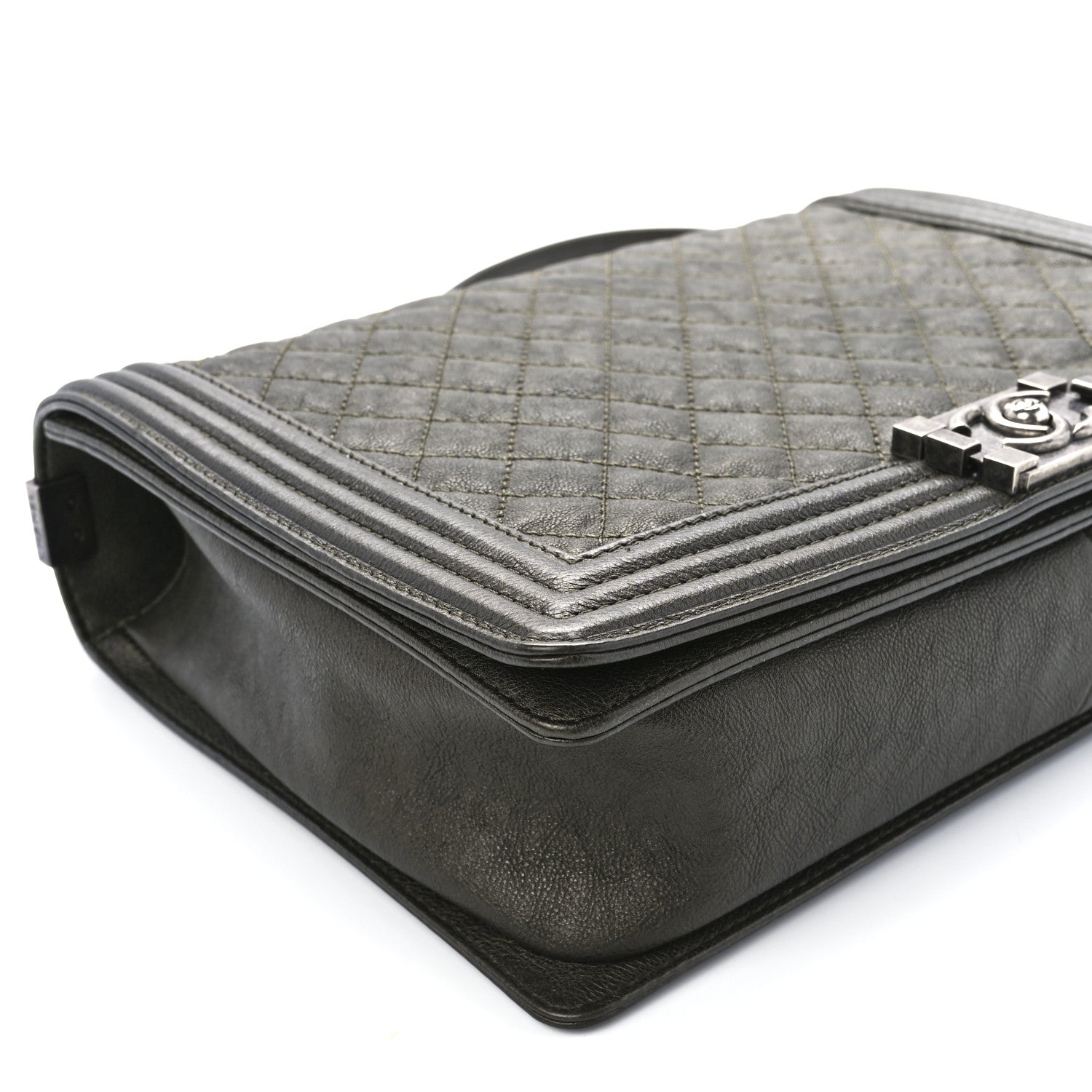 Chanel Caviar Quilted Large Boy Flap Green 9 of 10
