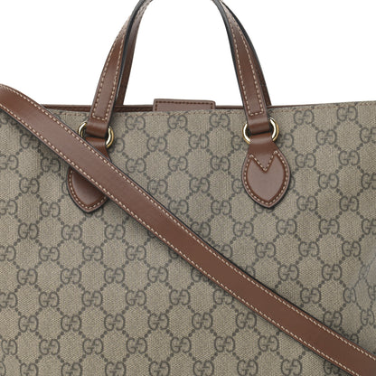 Gucci Soft GG Supreme Monogram Small Crossbody Tote Beige Cuir 8 of 13